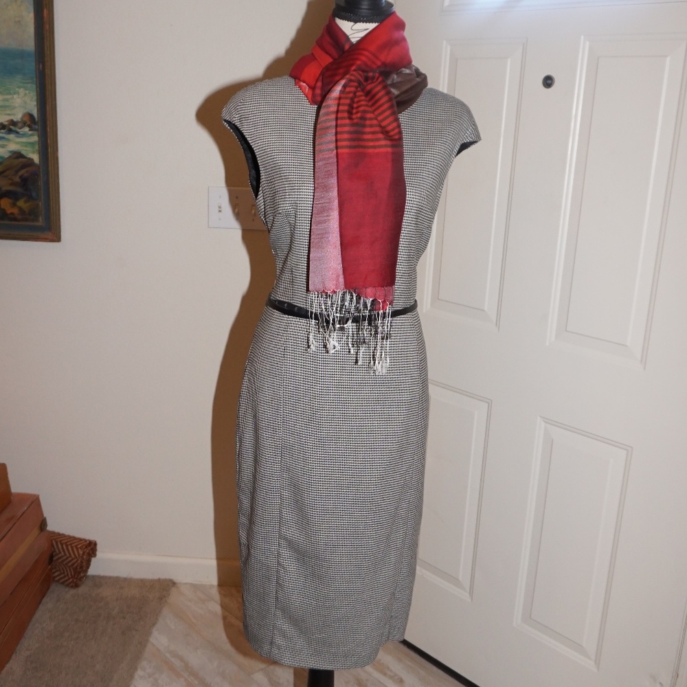 ZARA BASIC Herringbone Shift Dress